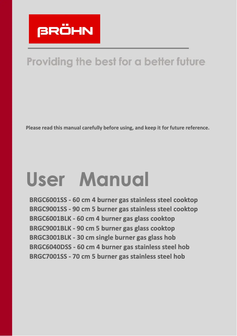 Page 1 de la notice Manuel utilisateur Bröhn BRGC6001BLK