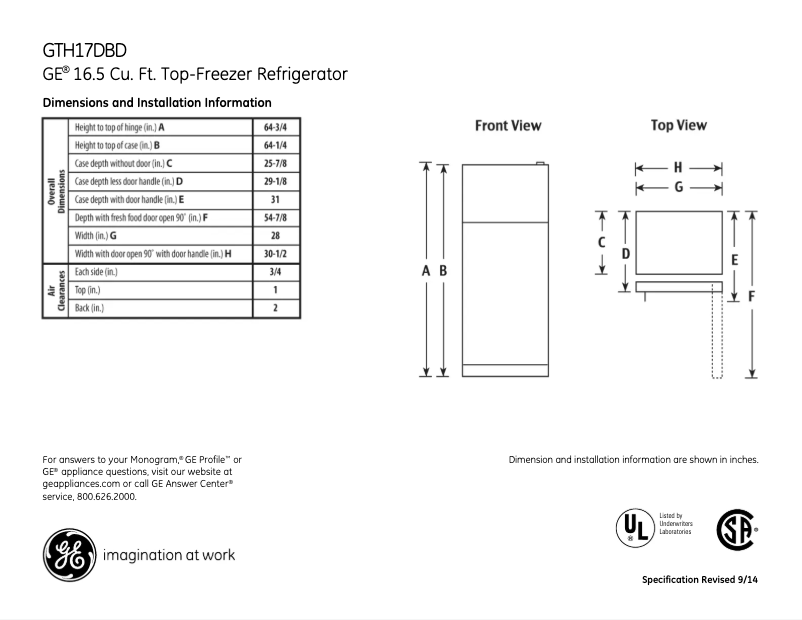 Image de la première page du manuel de l'appareil GTH17DBDBB