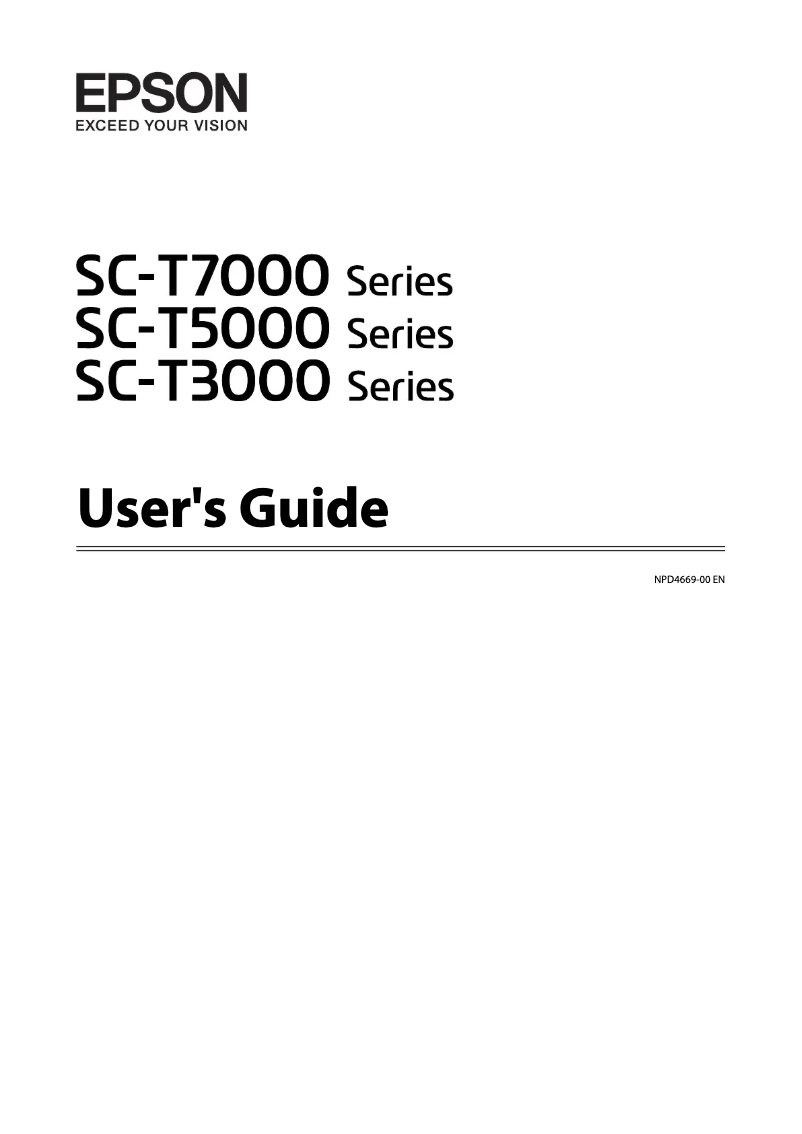 Page n°1 - Manuel utilisateur Epson SureColor T7000