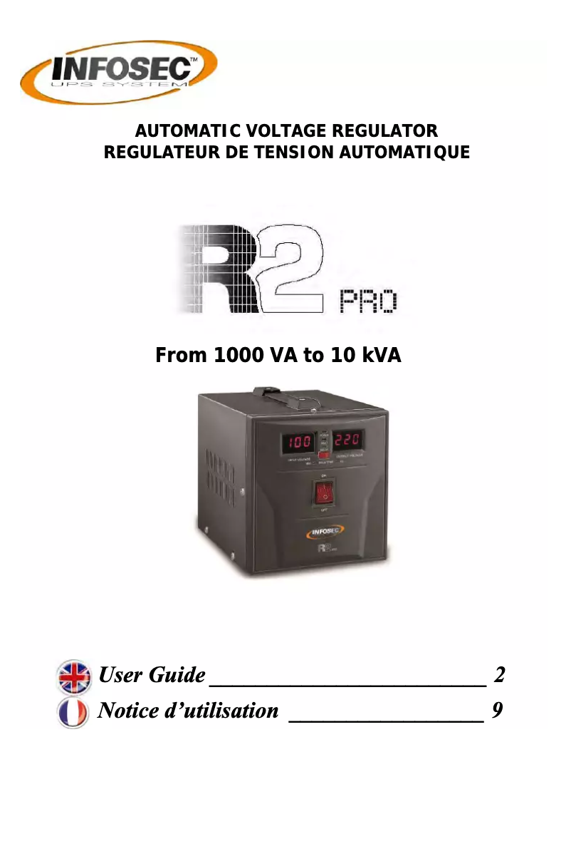 Page n°1 - Manuel utilisateur Infosec R2 PRO 5000