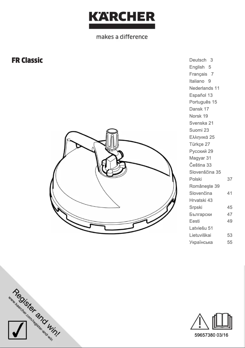 Page 1 de la notice Manuel utilisateur Kärcher FR Classic