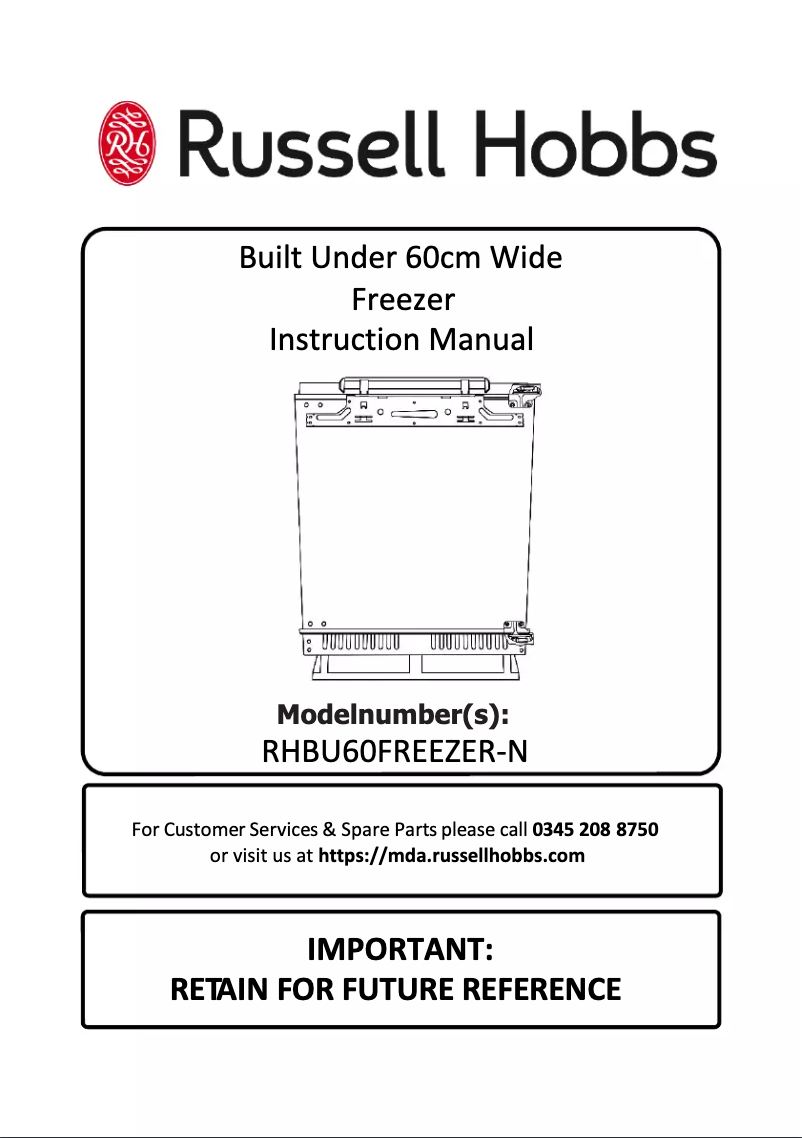 Image de la première page du manuel de l'appareil RHBU60FREEZER-N
