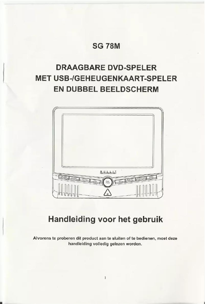 Page n°1 - Manuel utilisateur Bullit SG78M