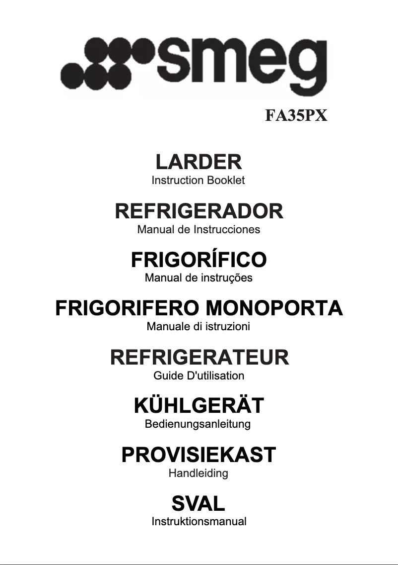 Page 1 de la notice Manuel utilisateur Smeg FA35PX