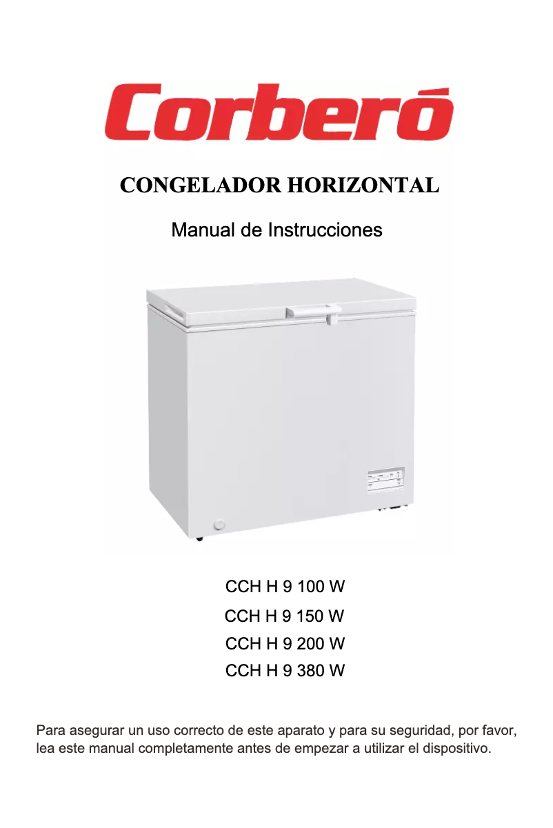 Page 1 de la notice Manuel utilisateur Corbero CCHH9150W