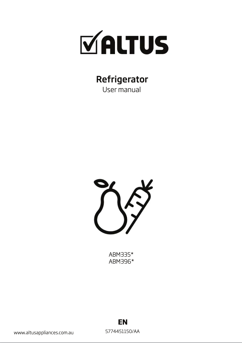 Page 1 de la notice Manuel utilisateur Altus ABM396PX