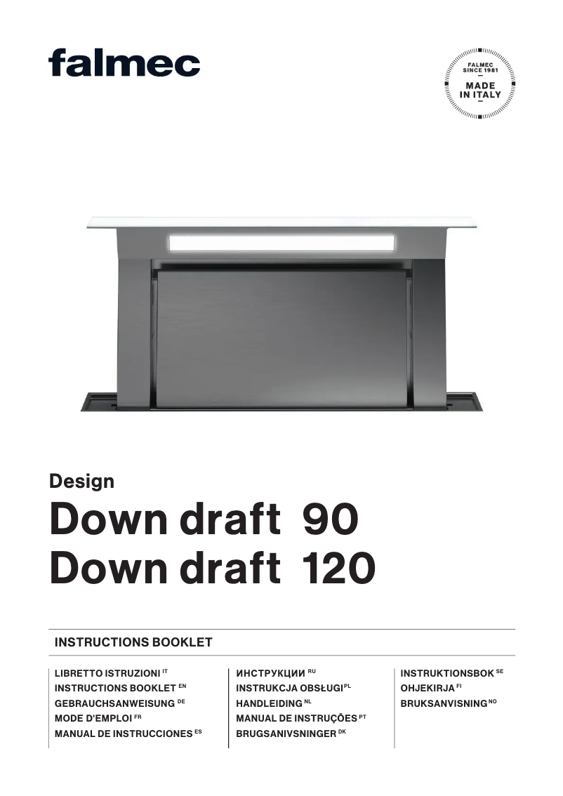 Page 1 de la notice Manuel utilisateur Falmec Down Draft