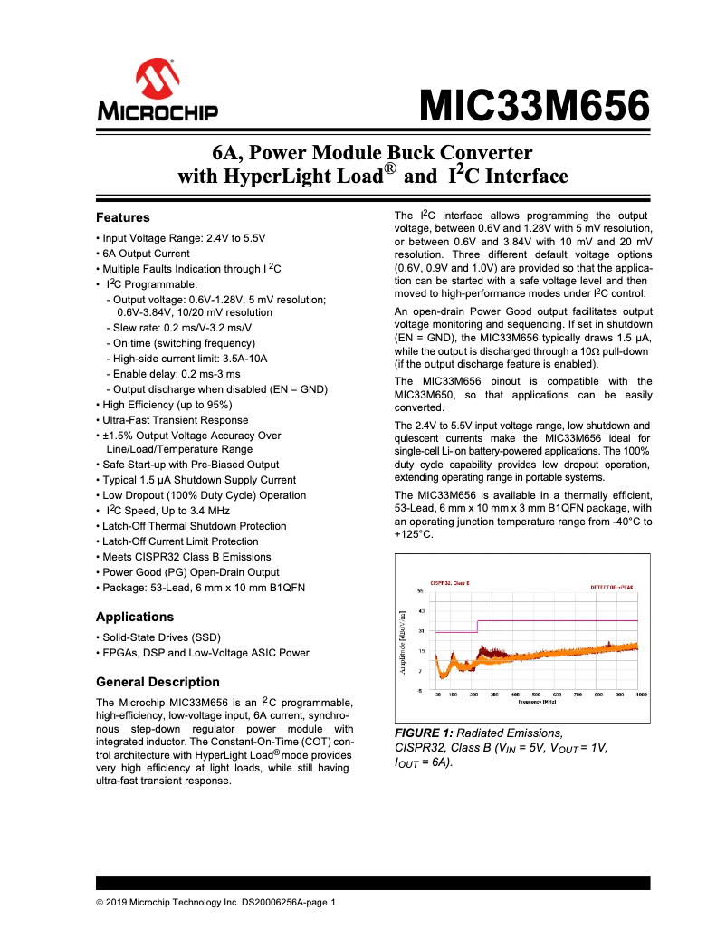 Page 1 de la notice Manuel utilisateur Microchip MIC33M656