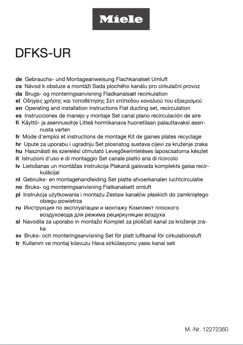 Image de la première page du manuel de l'appareil DFKS-UR