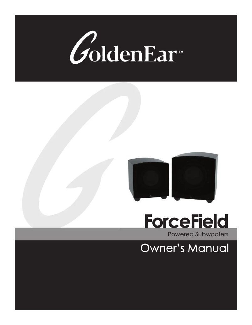 Page n°1 - Manuel utilisateur GoldenEar ForceField 40