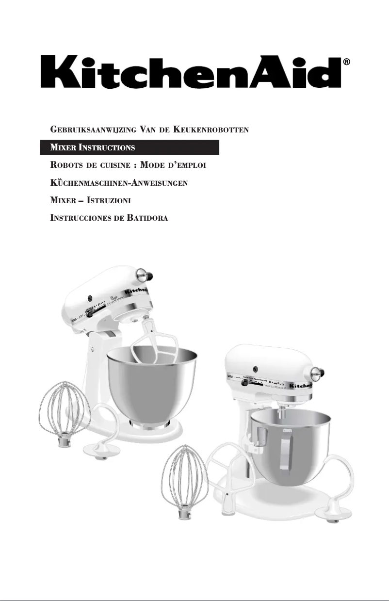 Page n°1 - Manuel utilisateur KitchenAid Heavy Duty K5 Mixer