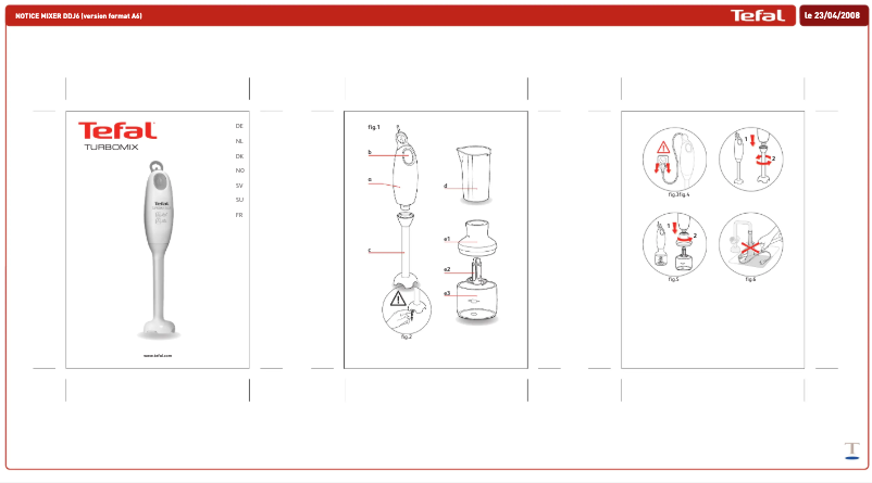 Página 1 del manual Manual de instrucciones Tefal Turbomix Plus HB1001