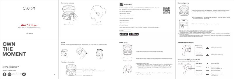 Image de la première page du manuel de l'appareil ARC II Sport
