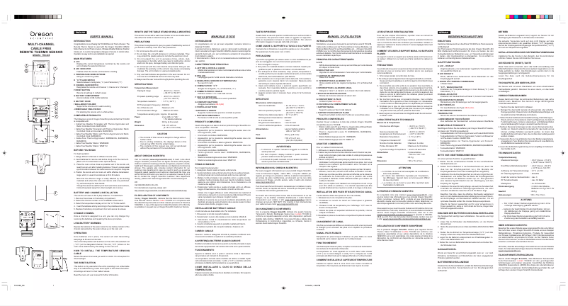 Page 1 de la notice Manuel utilisateur Oregon Scientific THC238