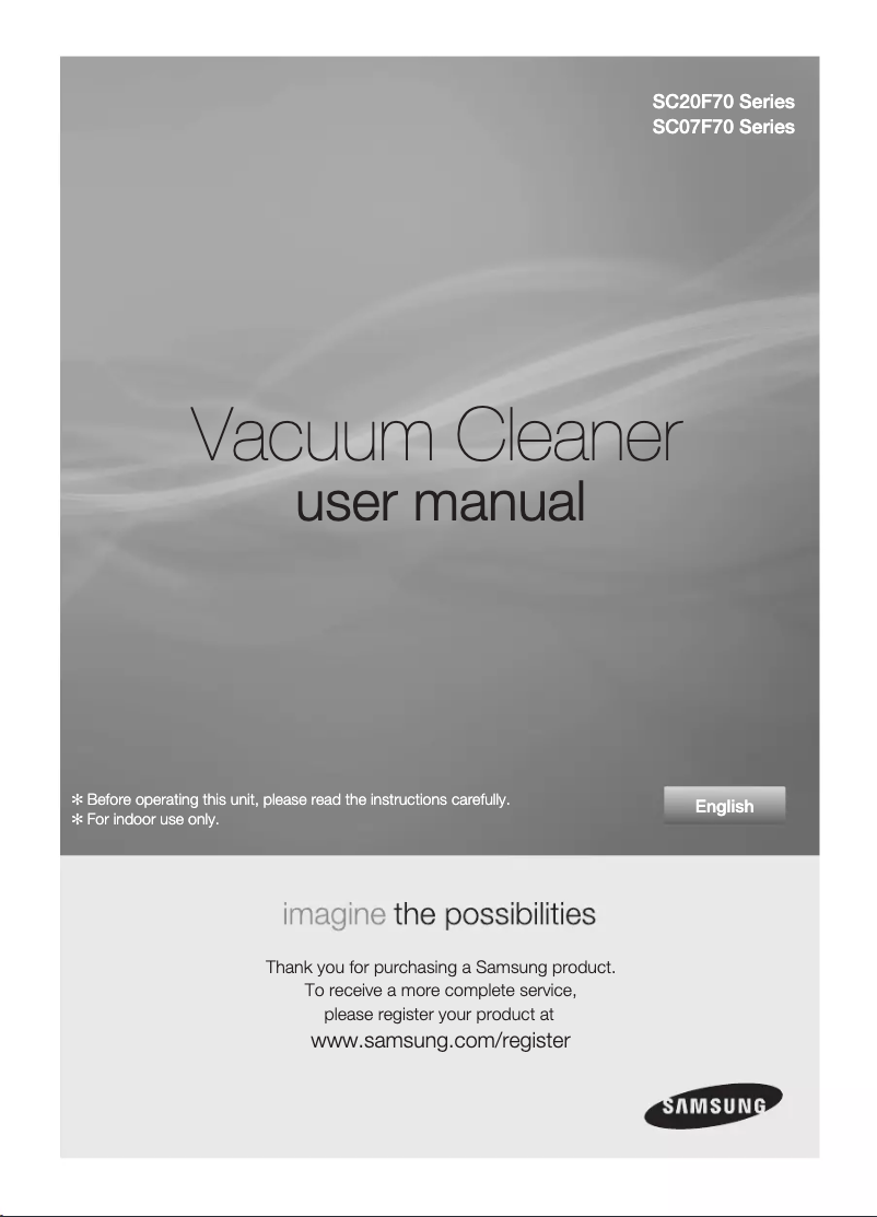 Page n°1 - Manuel utilisateur Samsung SC20F70HA