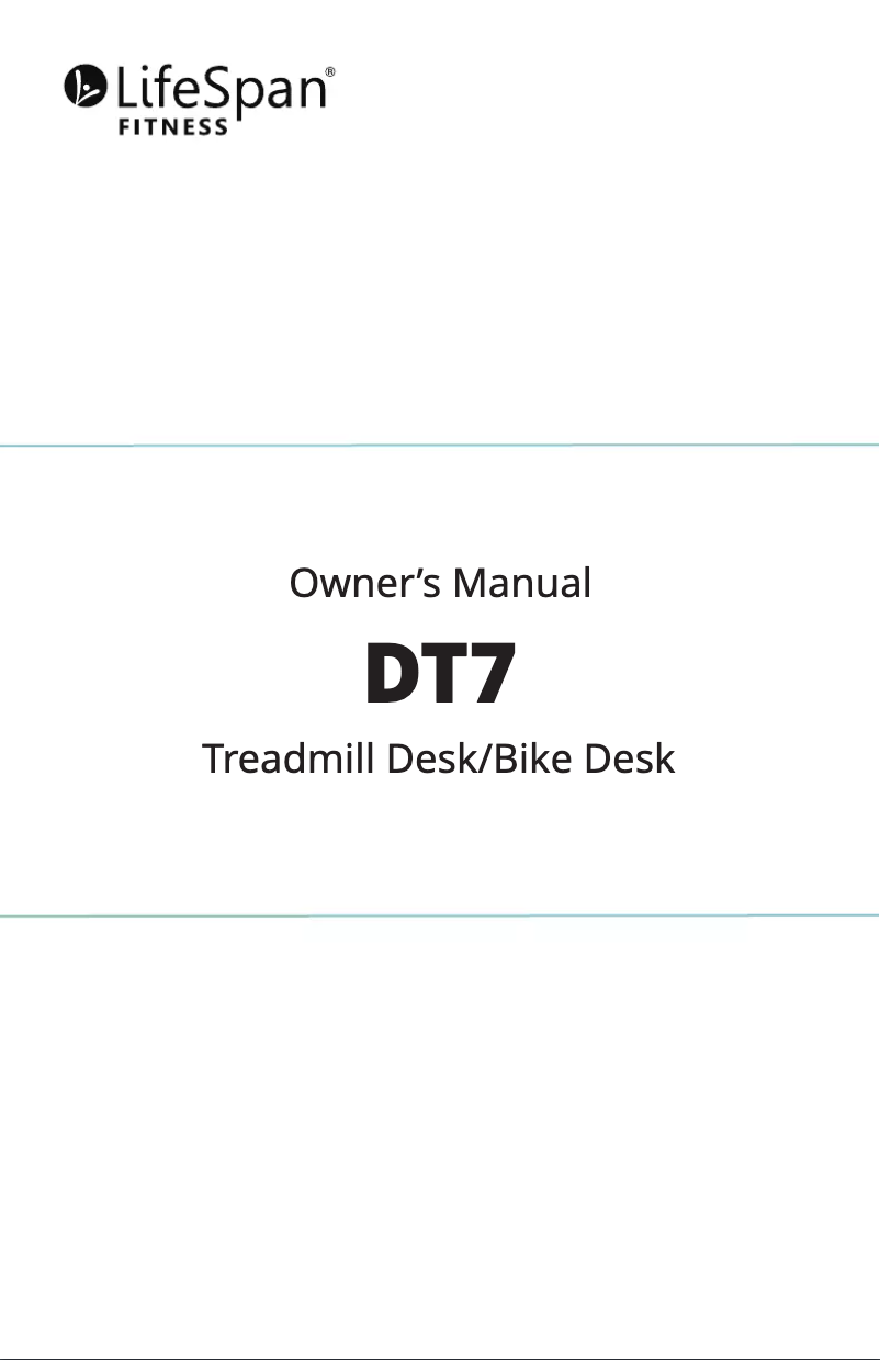 Page n°1 - Manuel utilisateur LifeSpan DT7