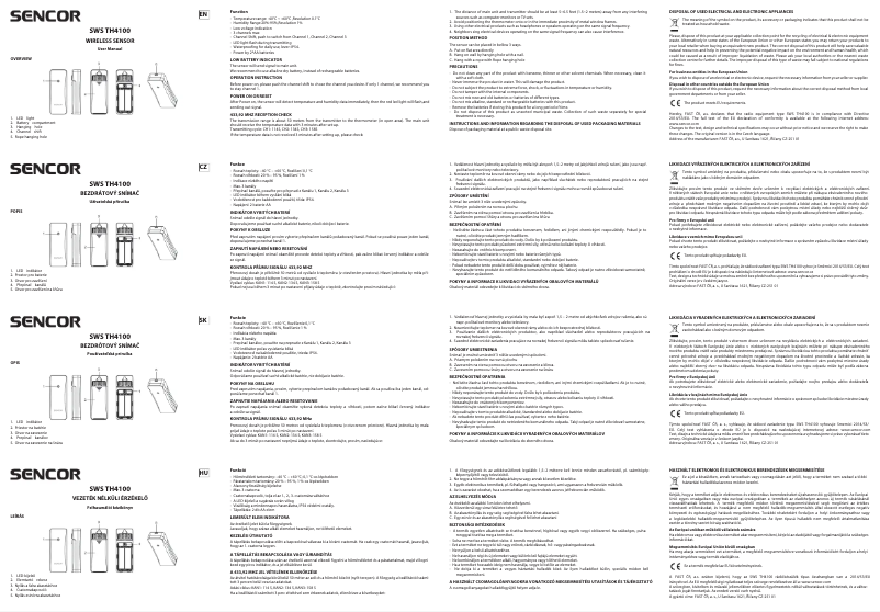Imagen de la primera página del manual del dispositivo SWS TH4100