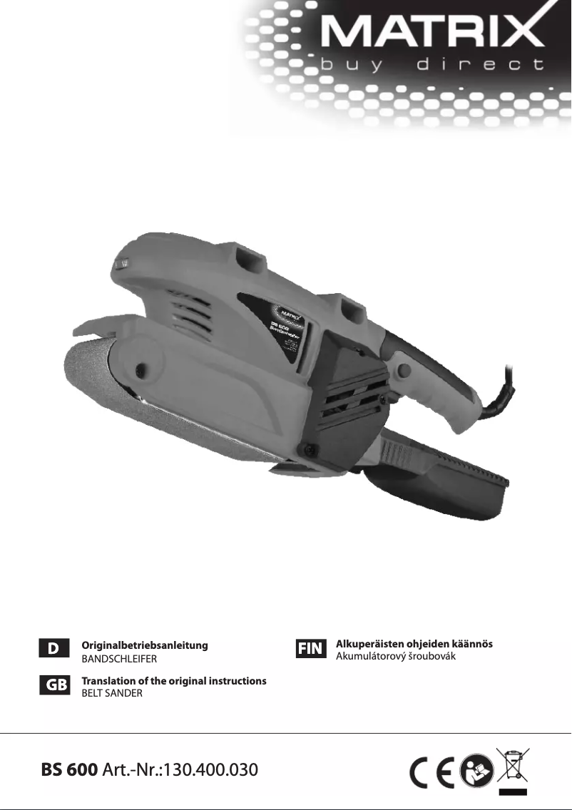 Page 1 de la notice Manuel utilisateur Matrix BS 600