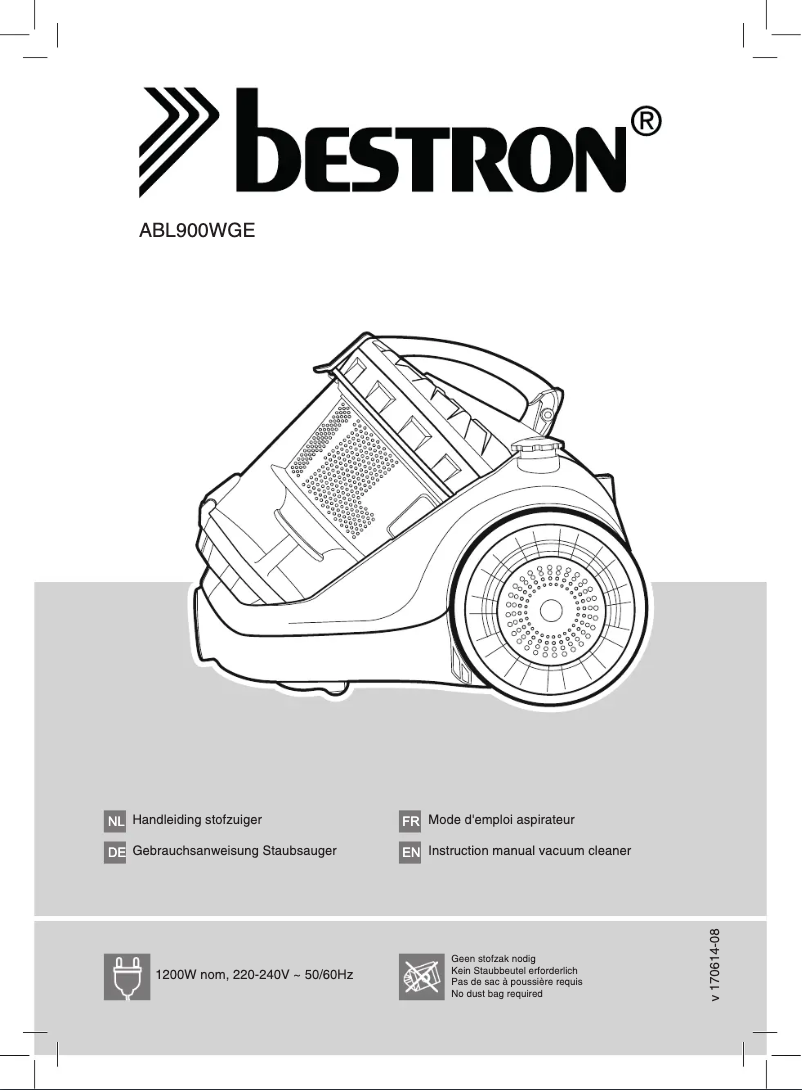 Page 1 de la notice Mode d'emploi Bestron Ecosenzo ABL900WGE
