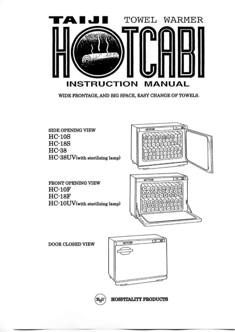 Image de la première page du manuel de l'appareil HC-18F