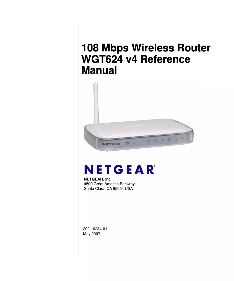 Page 1 de la notice Manuel utilisateur Netgear WGT624v4