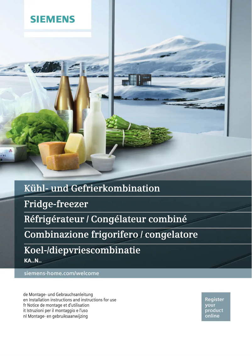 Page 1 de la notice Guide d'installation Siemens KA62NV40