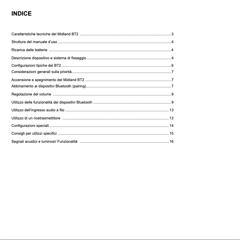 Page n°1 - Manuel utilisateur Midland BT2