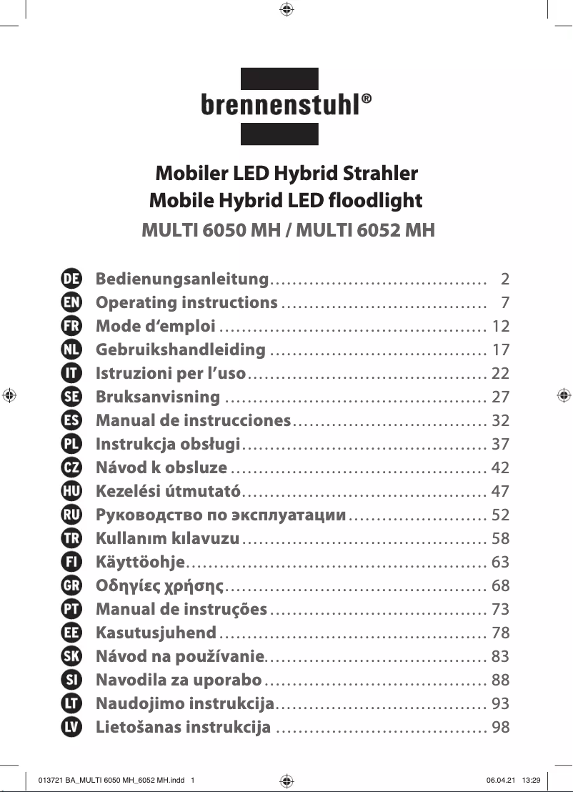 Page 1 de la notice Manuel utilisateur Brennenstuhl MULTI 6050 MH