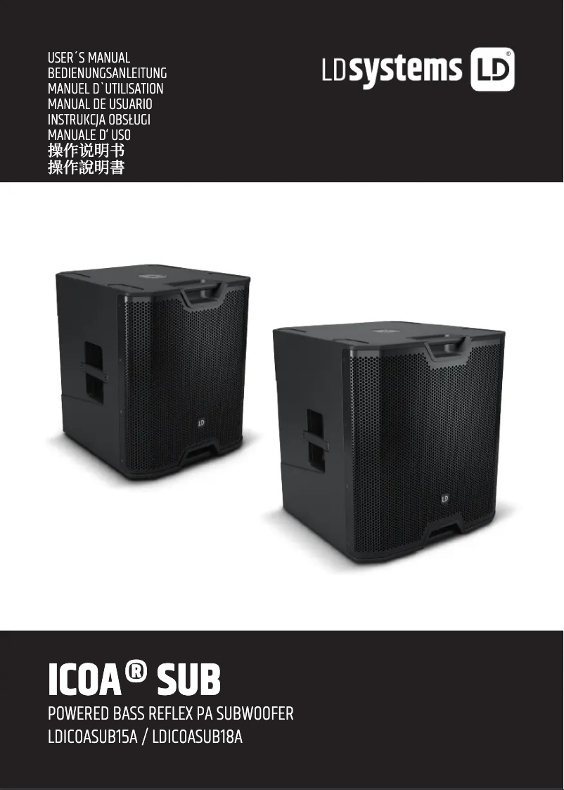 Imagen de la primera página del manual del dispositivo ICOA SUB 15 A