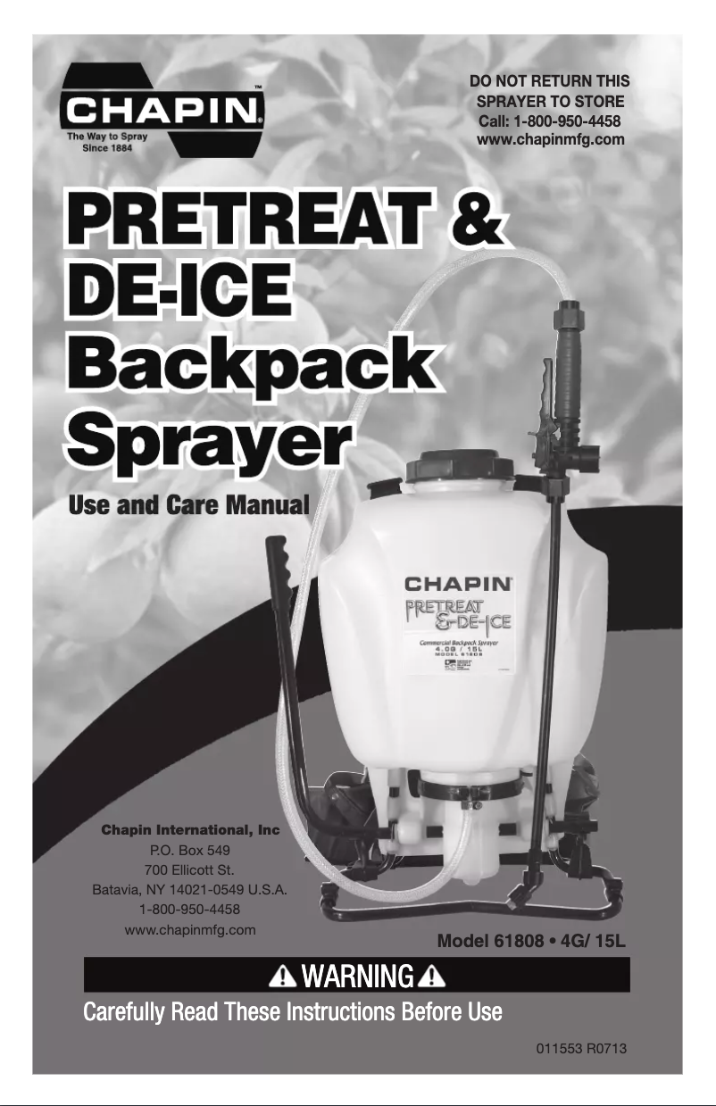 Page n°1 - Manuel utilisateur Chapin 61808