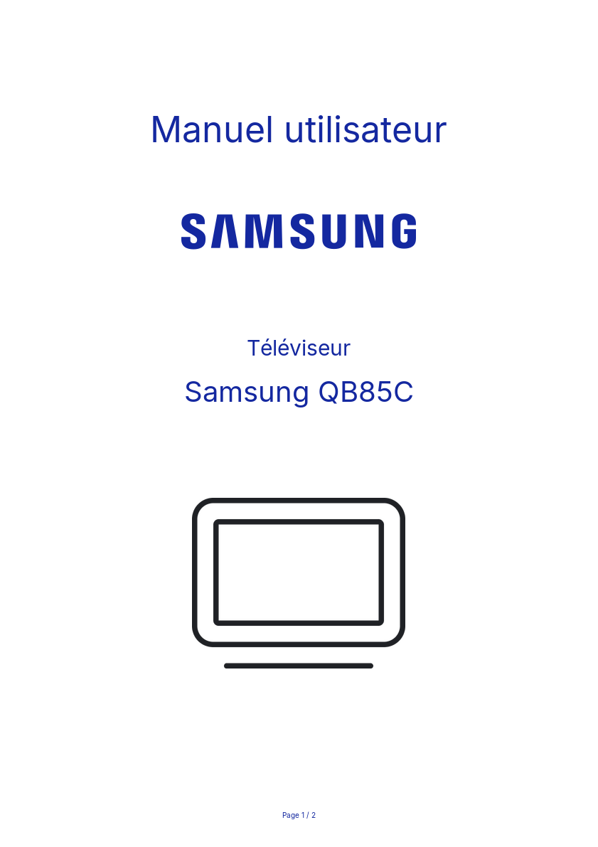 Image de la première page du manuel de l'appareil QB85C