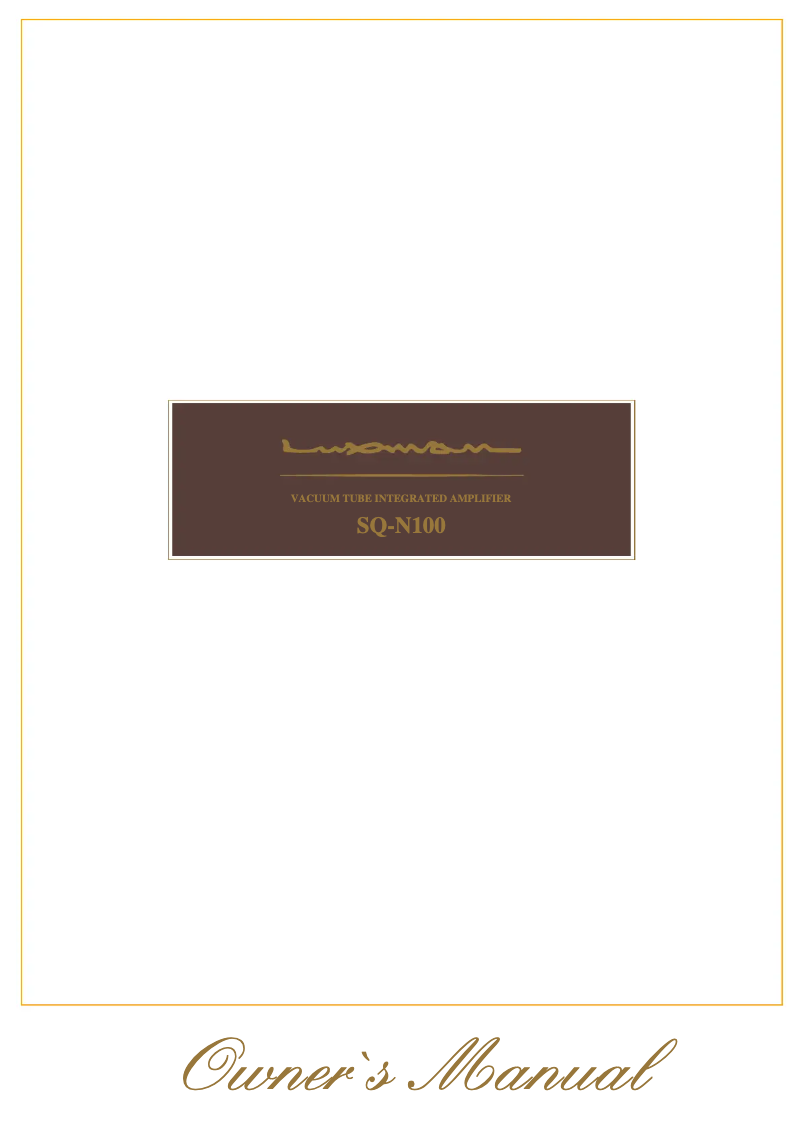 Page n°1 - Manuel utilisateur Luxman SQ-N100