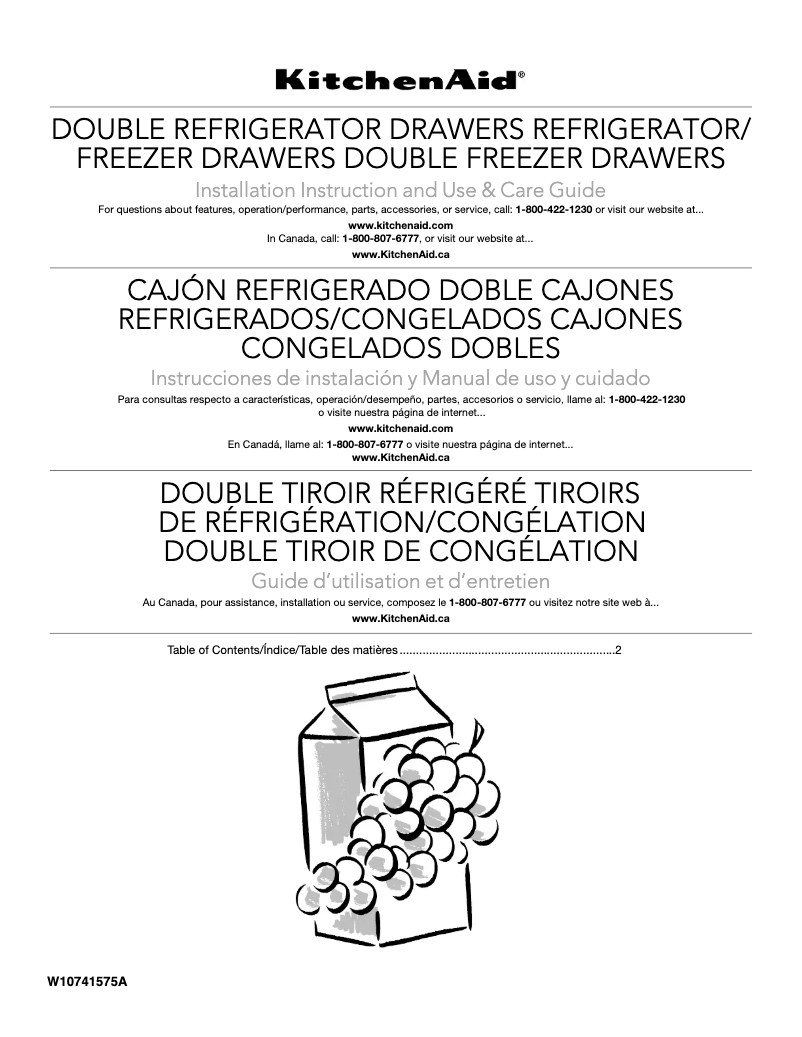 Page 1 de la notice Manuel utilisateur KitchenAid KUDF204ESB