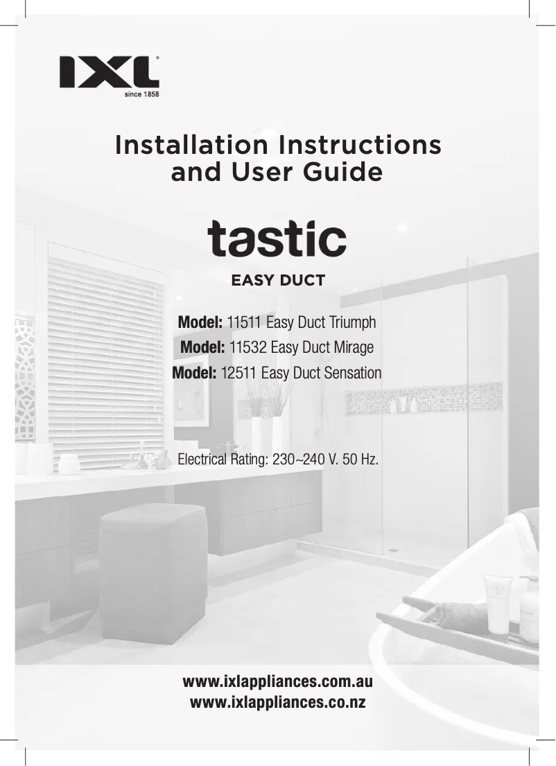 Page 1 de la notice Manuel utilisateur IXL Sensation Easy Duct Smart Switch 12521