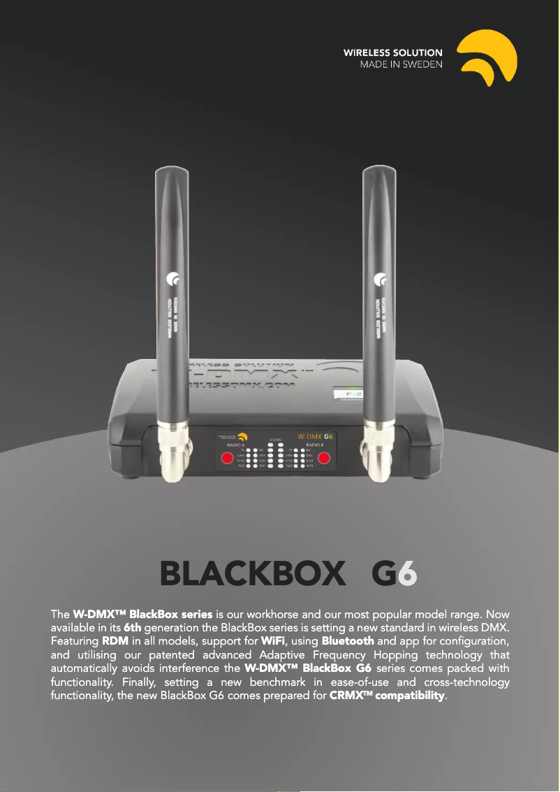 Page n°1 - Fiche technique Wireless Solution BlackBox F-1 G6