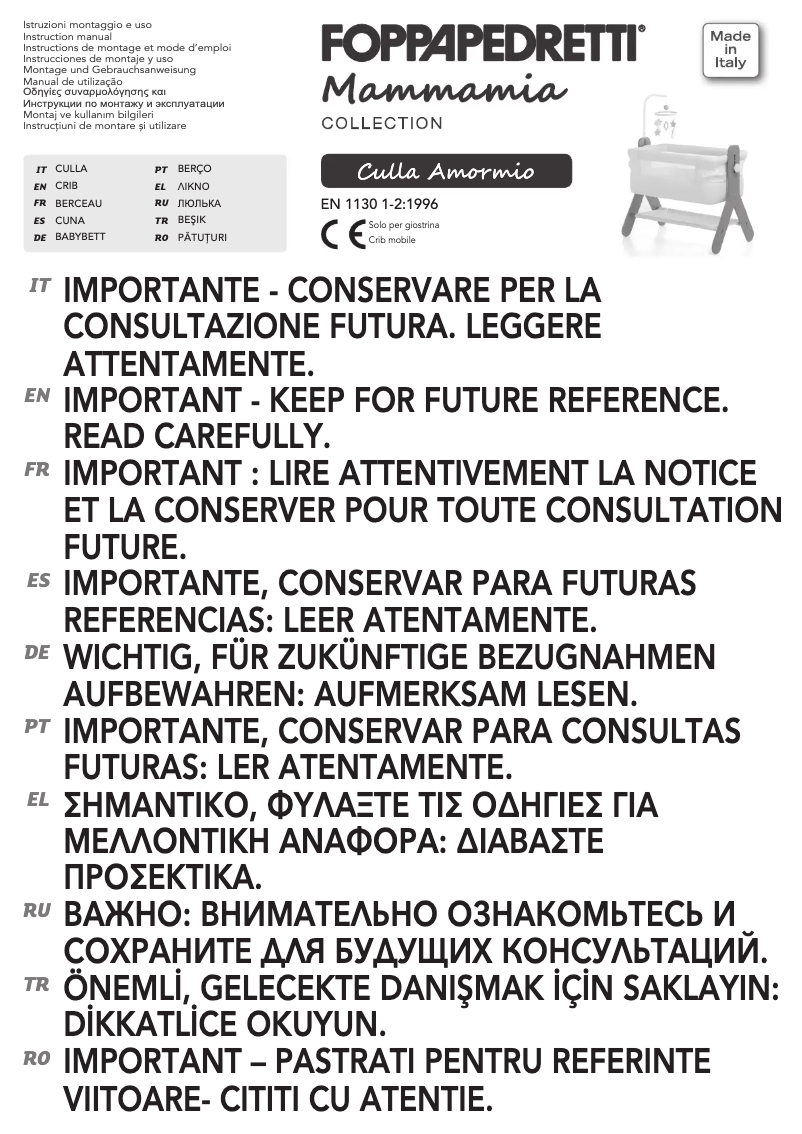 Page n°1 - Manuel utilisateur Foppapedretti Amormio