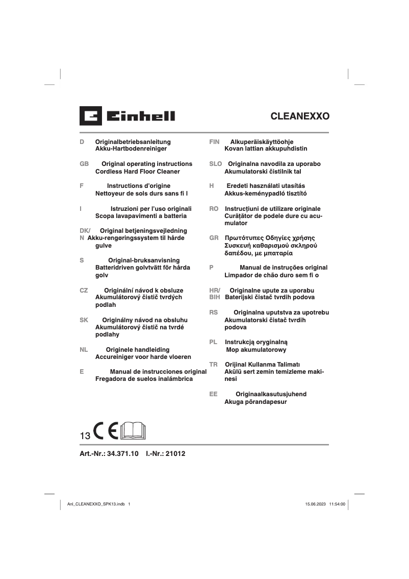 Página 1 del manual Manual de usuario Einhell Cleanexxo