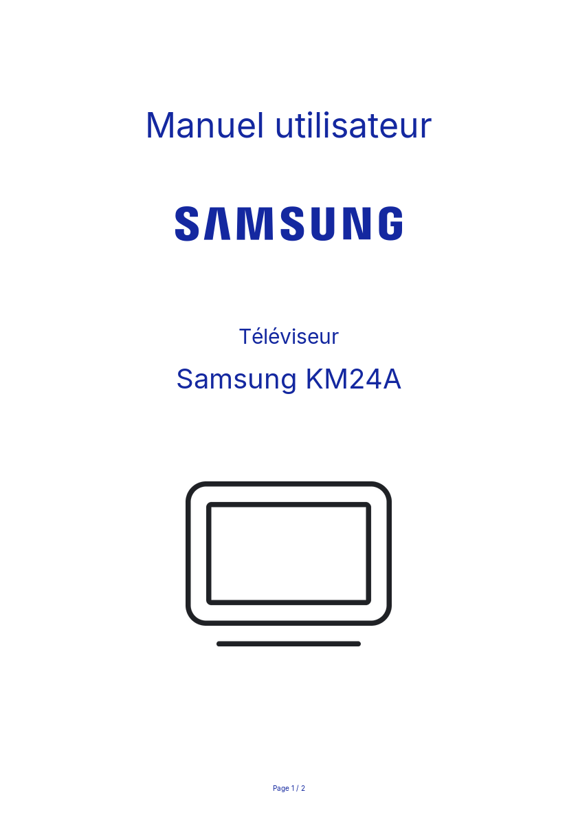 Page n°1 - Manuel utilisateur Samsung KM24A