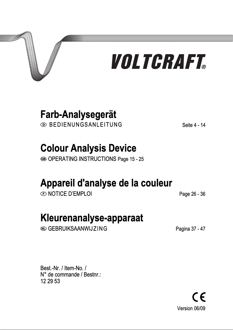 Page n°1 - Manuel utilisateur Voltcraft RGB-2000