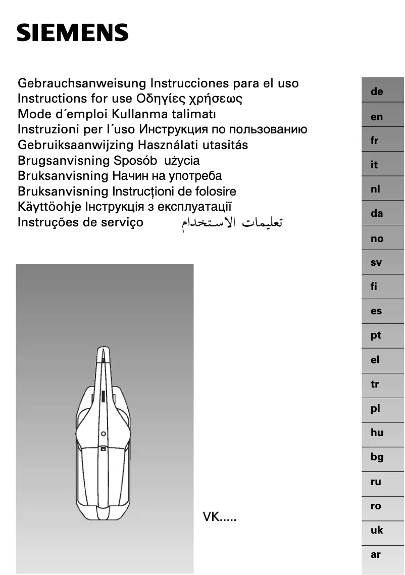 Página 1 del manual Manual de usuario Siemens VK20C01