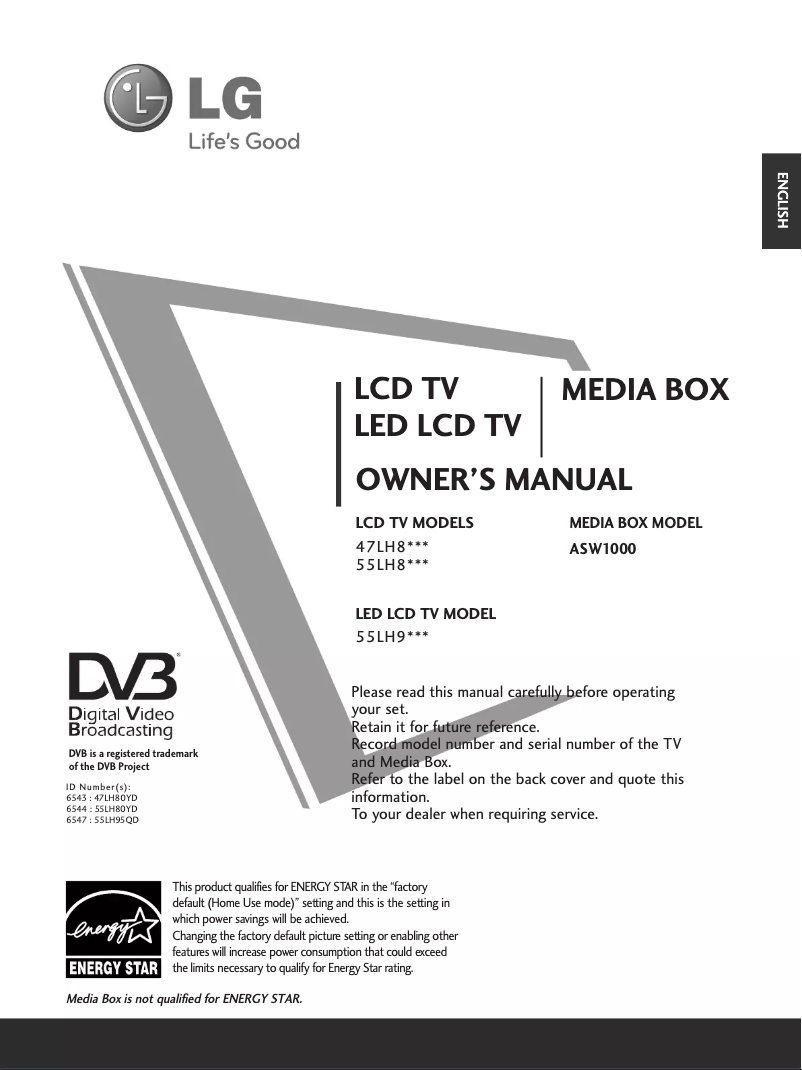 Página 1 del manual Manual de usuario LG 55LH95QD