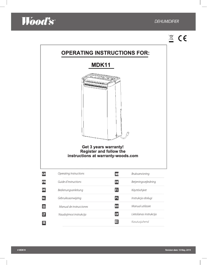 Page n°1 - Manuel utilisateur Wood's MDK11