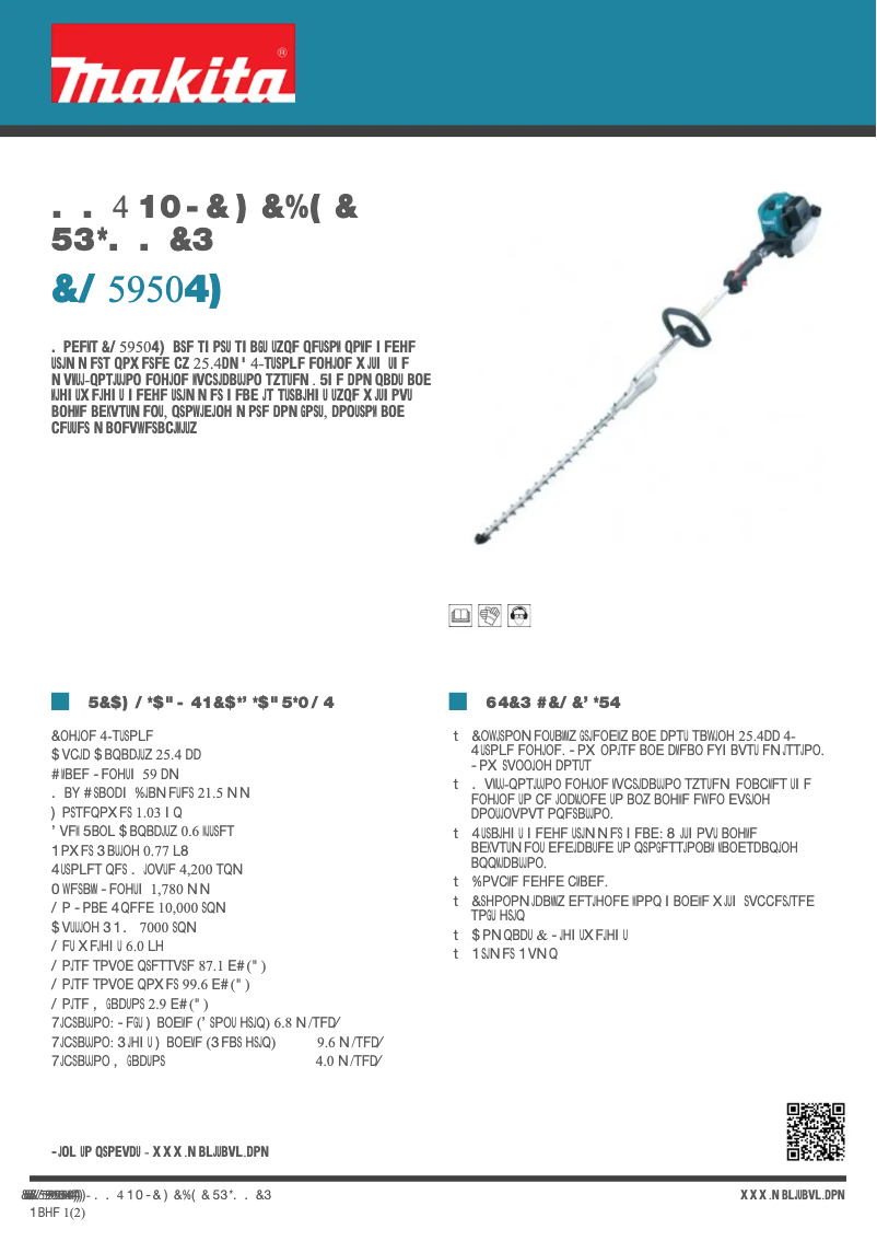 Page 1 de la notice Fiche technique Makita EN5950SH