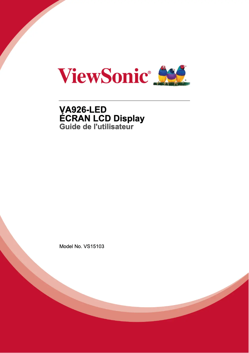 Page n°1 - Manuel utilisateur Viewsonic VA926-LED