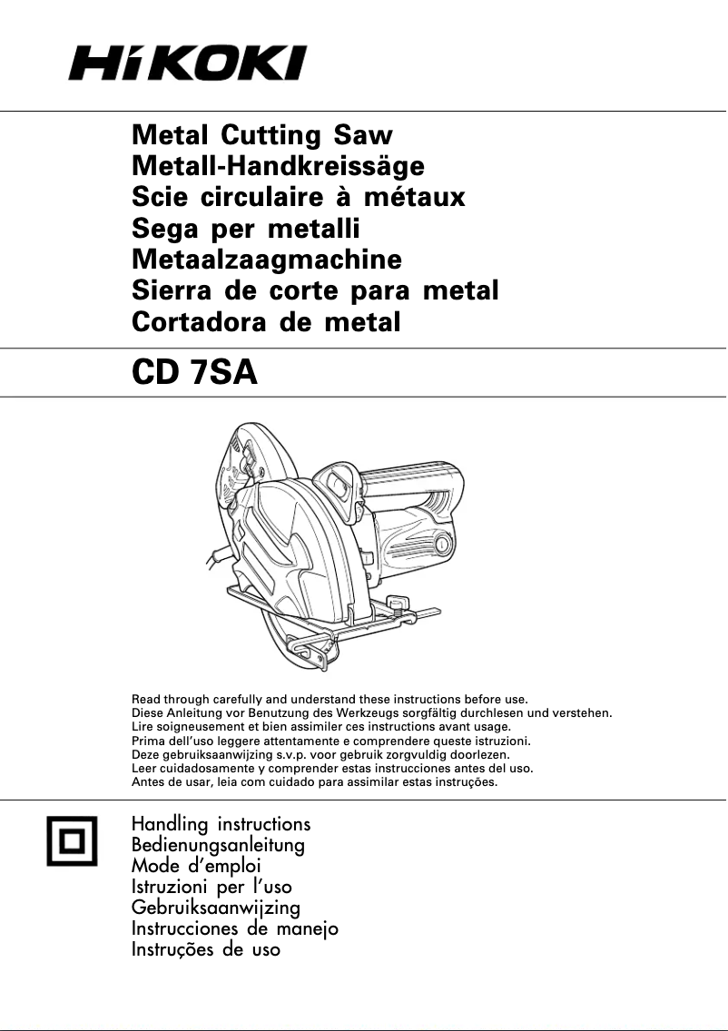 Page 1 de la notice Manuel utilisateur HiKOKI CD7SA