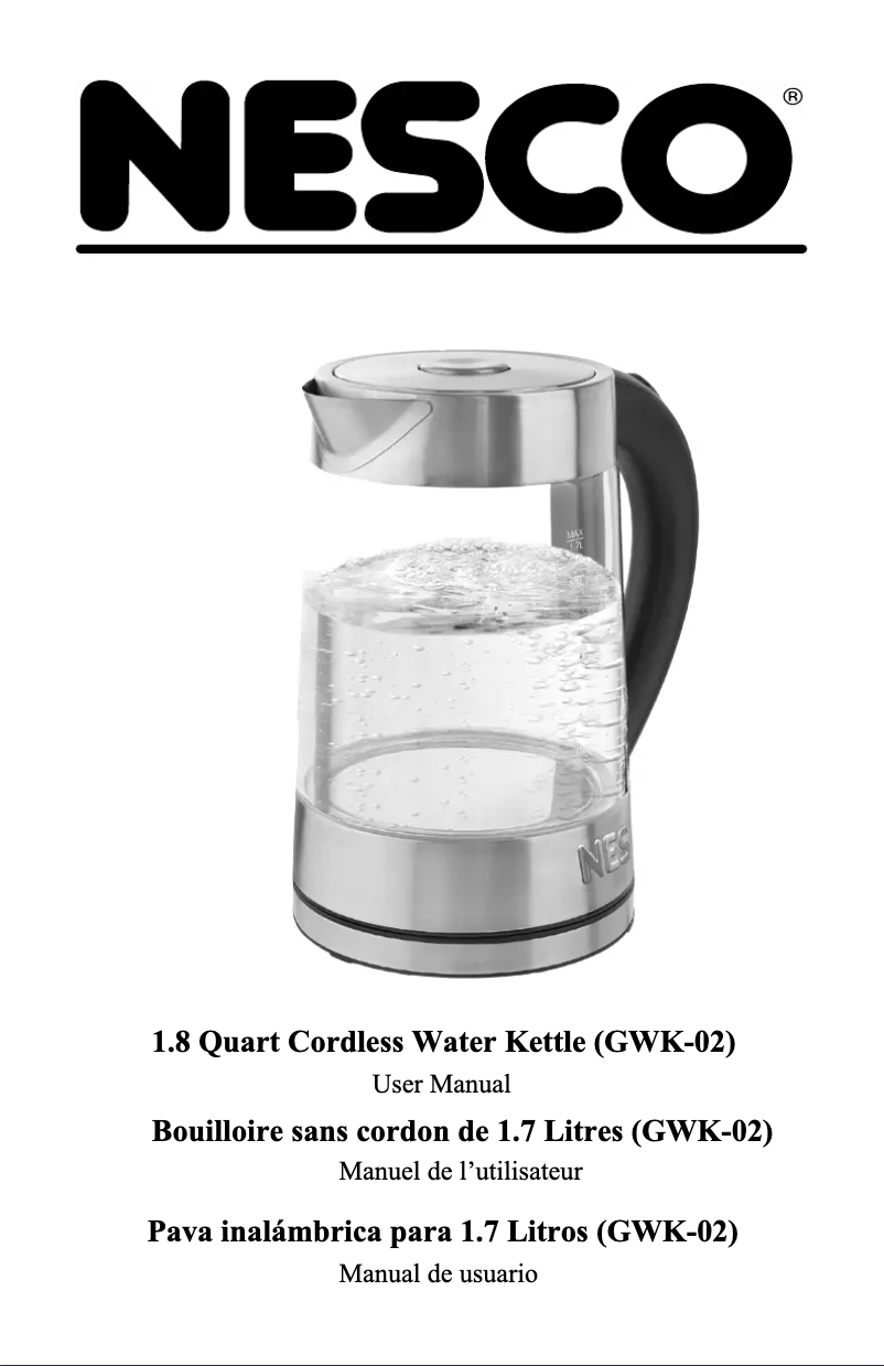 Página 1 del manual Manual de usuario Nesco GWK-02