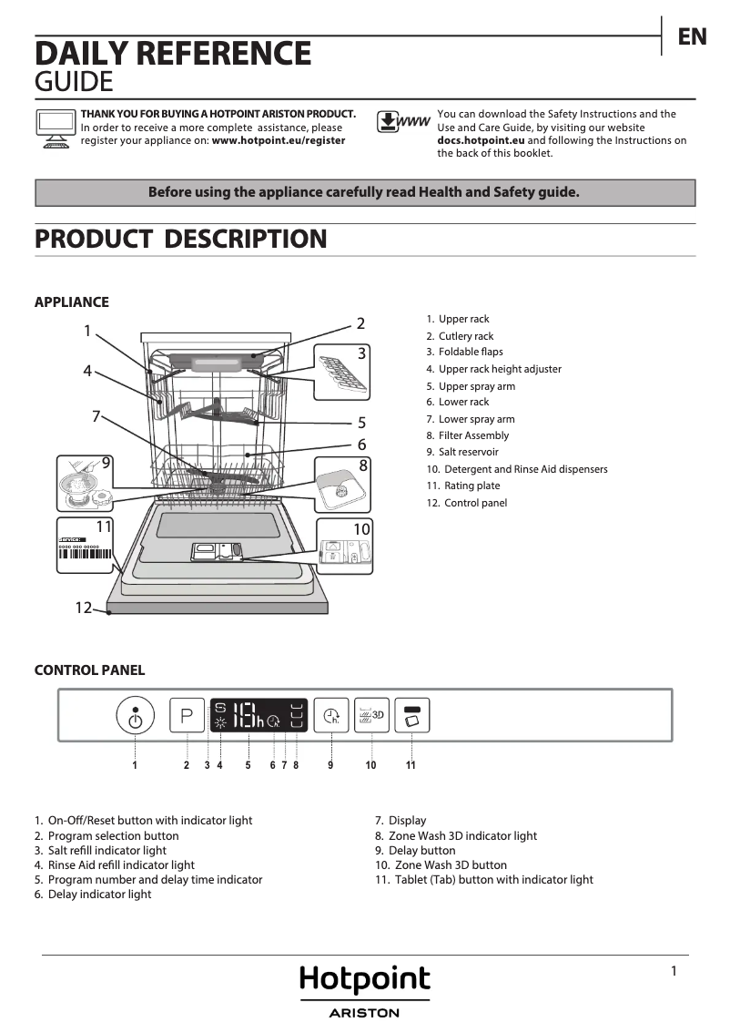 Page n°1 - Manuel utilisateur Hotpoint HIO 3C23 WF