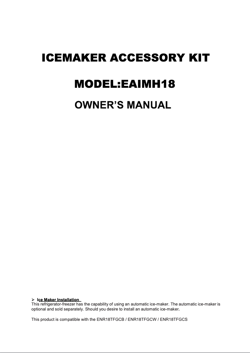 Page 1 de la notice Manuel utilisateur Element EAIMH18