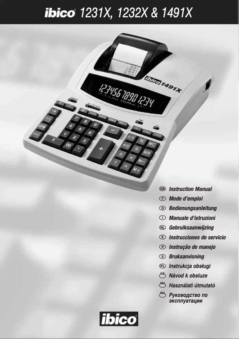 Page n°1 - Manuel utilisateur Ibico 1491x