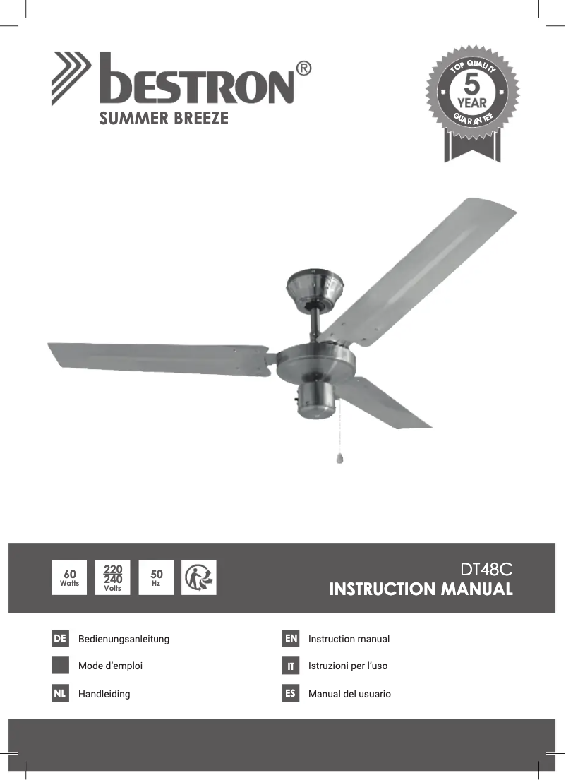 Page n°1 - Manuel utilisateur Bestron DT48C